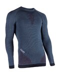 UYN Langarm Fahrrad-Shirt - FUSYON MERINO - Blau/bordeaux/Schwarz