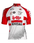 Kurzarm Fahrradtrikot - LOTTO SOUDAL 19 KIDS - Weiß/Rot