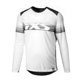 IXS Langarm Fahrradtrikot für den Sommer - TRIGGER LITE 1.1 KIDS - Weiß/Schwarz