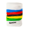 SANTINI Fahrrad-Nackenwärmer - UCI RAINBOW - Weiß/Regenbogen
