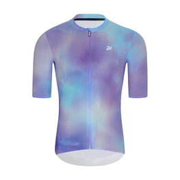 HOLOKOLO Kurzarm Radtrikot und Shorts - COSMA - Anthrazit/Hellblau/Lila