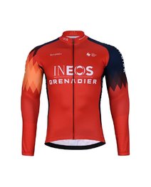 BONAVELO Radtrikot und Hose für den Winter - INEOS 2024 WINTER - Blau/Schwarz/Rot