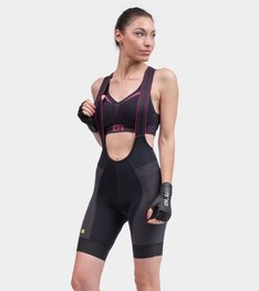ALÉ Kurze Fahrradhose mit Trägern -  R-EV1  VELOCITY HD LADY - Schwarz