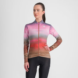 SPORTFUL Langarm Fahrradtrikot für den Winter - FLOW SUPERGIARA THERMAL - Rosa/Braun