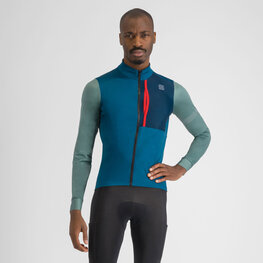 SPORTFUL Langarm Fahrradtrikot für den Winter - SUPERGIARA THERMAL - Blau/Grün