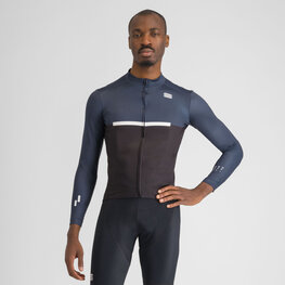 SPORTFUL Langarm Fahrradtrikot für den Winter - PISTA THERMAL - Schwarz/Blau