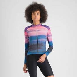 SPORTFUL Langarm Fahrradtrikot für den Winter - FLOW SUPERGIARA THERMAL W - Blau/Rosa
