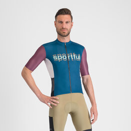 SPORTFUL Kurzarm Fahrradtrikot - SUPERGIARA LOGO - Blau/bordeaux
