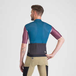 SPORTFUL Kurzarm Fahrradtrikot - SUPERGIARA LOGO - Blau/bordeaux