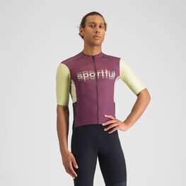SPORTFUL Kurzarm Fahrradtrikot - SUPERGIARA LOGO - bordeaux/Gelb
