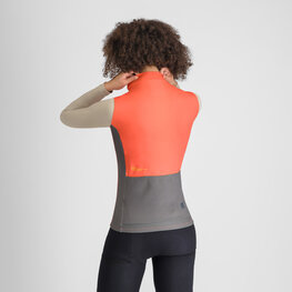 SPORTFUL Langarm Fahrradtrikot für den Winter - SUPERGIARA LOGO THERMAL W - Orange/Grau