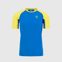 KARPOS Kurzarm Fahrrad-Shirt - LAVAREDO - Blau/Gelb