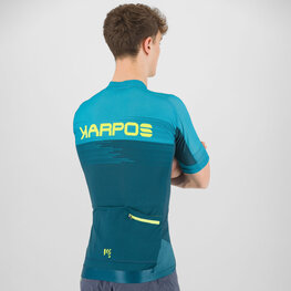 KARPOS Kurzarm Fahrradtrikot - GREEN FIRE - Türkis