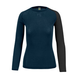 KARPOS Langarm Fahrrad-Shirt - DINAMICO MERINO 130 W - Blau/Schwarz