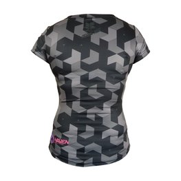 HAVEN Kurzarm Fahrradtrikot - PEARL NEO SHORT - Schwarz/Rosa