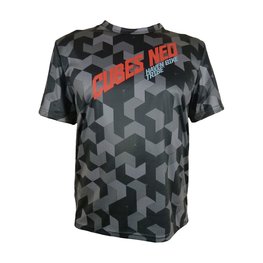 HAVEN Kurzarm Fahrradtrikot - CUBES NEO SHORT - Schwarz/Rot