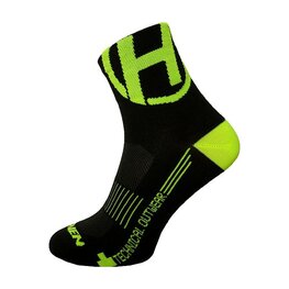 HAVEN Klassische Fahrradsocken - LITE SILVER NEO 2PAK - Schwarz/Gelb
