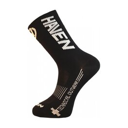 HAVEN Klassische Fahrradsocken - LITE SILVER NEO LONG 2PAK - Schwarz/Weiß
