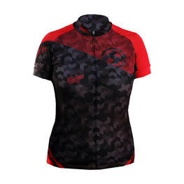 HAVEN Kurzarm Fahrradtrikot - SINGLETRAIL WOMEN - Schwarz/Rot