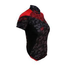 HAVEN Kurzarm Fahrradtrikot - SINGLETRAIL WOMEN - Schwarz/Rot