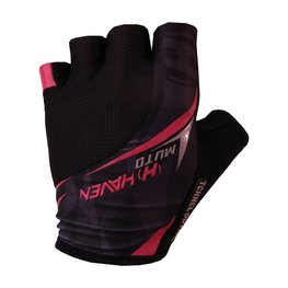 HAVEN Fingerlose Fahrradhandschuhe - MUTO - Schwarz/Rosa