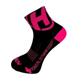 HAVEN Klassische Fahrradsocken - LITE SILVER NEO 2PAK - Schwarz/Rosa