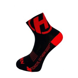 HAVEN Klassische Fahrradsocken - LITE SILVER NEO 2PAK - Schwarz/Rot