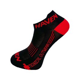 HAVEN Knöchelhohe Fahrradsocken - SNAKE SILVER NEO 2PAK - Schwarz/Rot