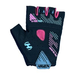 HAVEN Fingerlose Fahrradhandschuhe - DEMO NEO SHORT - Schwarz/Rosa