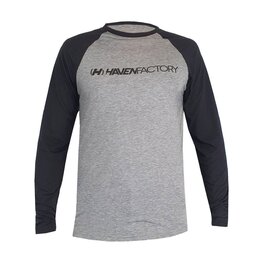 HAVEN Langarm Fahrradtrikot für den Sommer - FACTORY TRAIL - Schwarz/Grau