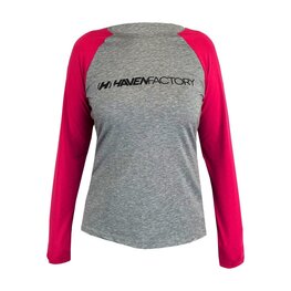 HAVEN Langarm Fahrradtrikot für den Sommer - FACTORY TRAIL - Rosa/Grau