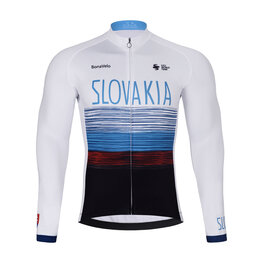 BONAVELO Langarm Fahrradtrikot für den Winter - SLOVAKIA WINTER - Weiß/mehrfarbig