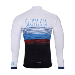 BONAVELO Langarm Fahrradtrikot für den Winter - SLOVAKIA WINTER - Weiß/mehrfarbig