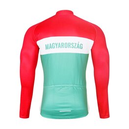 BONAVELO Langarm Fahrradtrikot für den Winter - HUNGARY WINTER - Rot/Grün