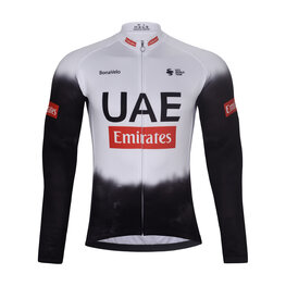 BONAVELO Langarm Fahrradtrikot für den Winter - UAE 2025 WINTER - Weiß/Schwarz