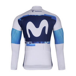 BONAVELO Langarm Fahrradtrikot für den Winter - MOVISTAR 2025 WINTER  - Weiß/Blau