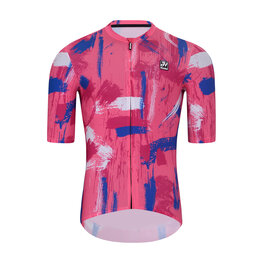 HOLOKOLO Kurzarm Fahrradtrikot - STROKES - Rosa/Blau