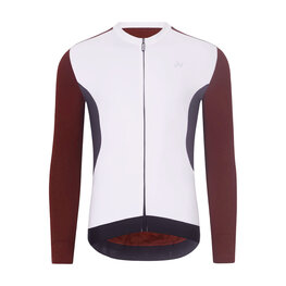 HOLOKOLO Langarm Fahrradtrikot für den Winter - SPECIAL - Weiß/bordeaux