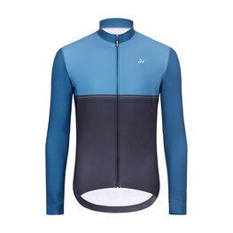 HOLOKOLO Langarm Fahrradtrikot für den Winter - STRIPES WINTER - Blau