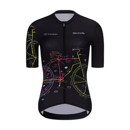 RIVANELLE Kurzarm Fahrradtrikot - MAAPPI DARK LADY - Schwarz/mehrfarbig