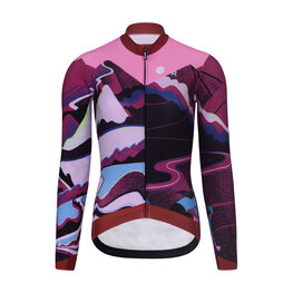 RIVANELLE Langarm Fahrradtrikot für den Winter - SUNSET WINTER - Rosa/mehrfarbig