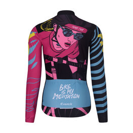 RIVANELLE Langarm Fahrradtrikot für den Winter - MEDITATION WINTER - Schwarz/Rosa