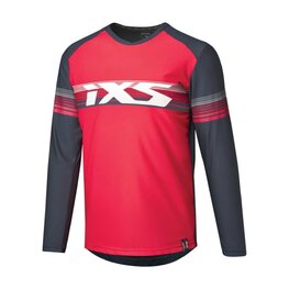 IXS Langarm Fahrradtrikot für den Sommer - TRIGGER LITE 1.1 - Rot/Blau