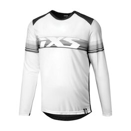 IXS Langarm Fahrradtrikot für den Sommer - TRIGGER LITE 1.1 KIDS - Weiß/Schwarz