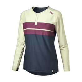 IXS Langarm Fahrradtrikot für den Sommer - FLOW LITE 1.0 W - Gelb/bordeaux/Blau