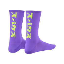 SUPACAZ Klassische Fahrradsocken - KATAKANA - Lila