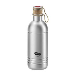 ELITE Fahrrad-Wasserflasche - VINTAGE ALU 600 - Silber