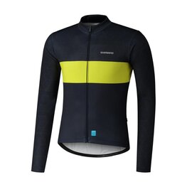 SHIMANO Langarm Fahrradtrikot für den Sommer - VERTEX TEAM LONG - Blau/Gelb