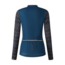 SHIMANO Langarm Fahrradtrikot für den Winter - KAEDE PRINTED LONG - Blau