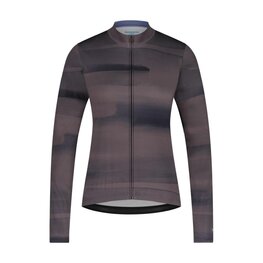 SHIMANO Langarm Fahrradtrikot für den Winter - KAEDE PRINTED LONG - Lila/Grau